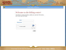 Tablet Screenshot of billing.puzzlepirates.com